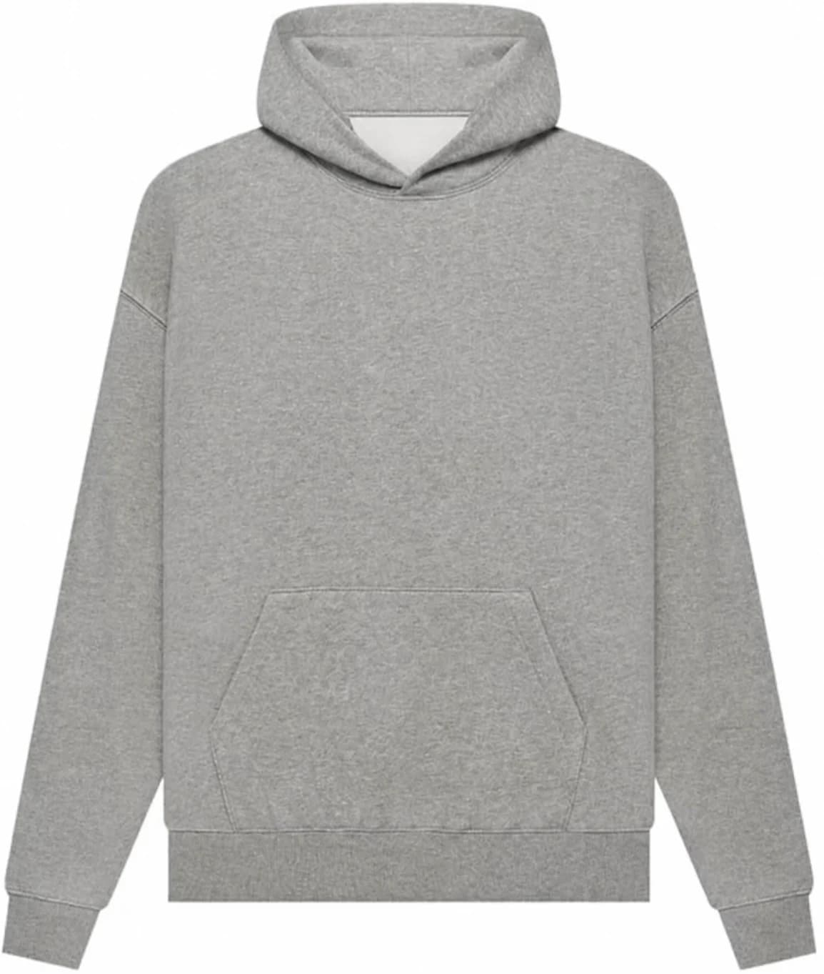 Sample gray pullover hoodie used to illustrate a line sheet layout