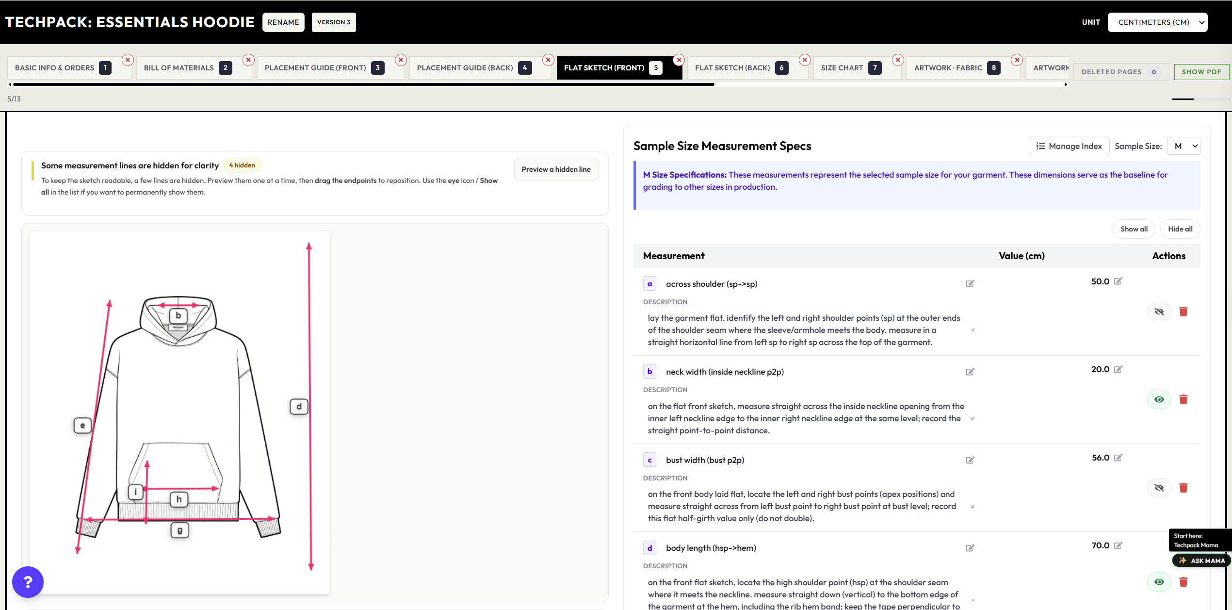AI Tech Pack Editor Interface